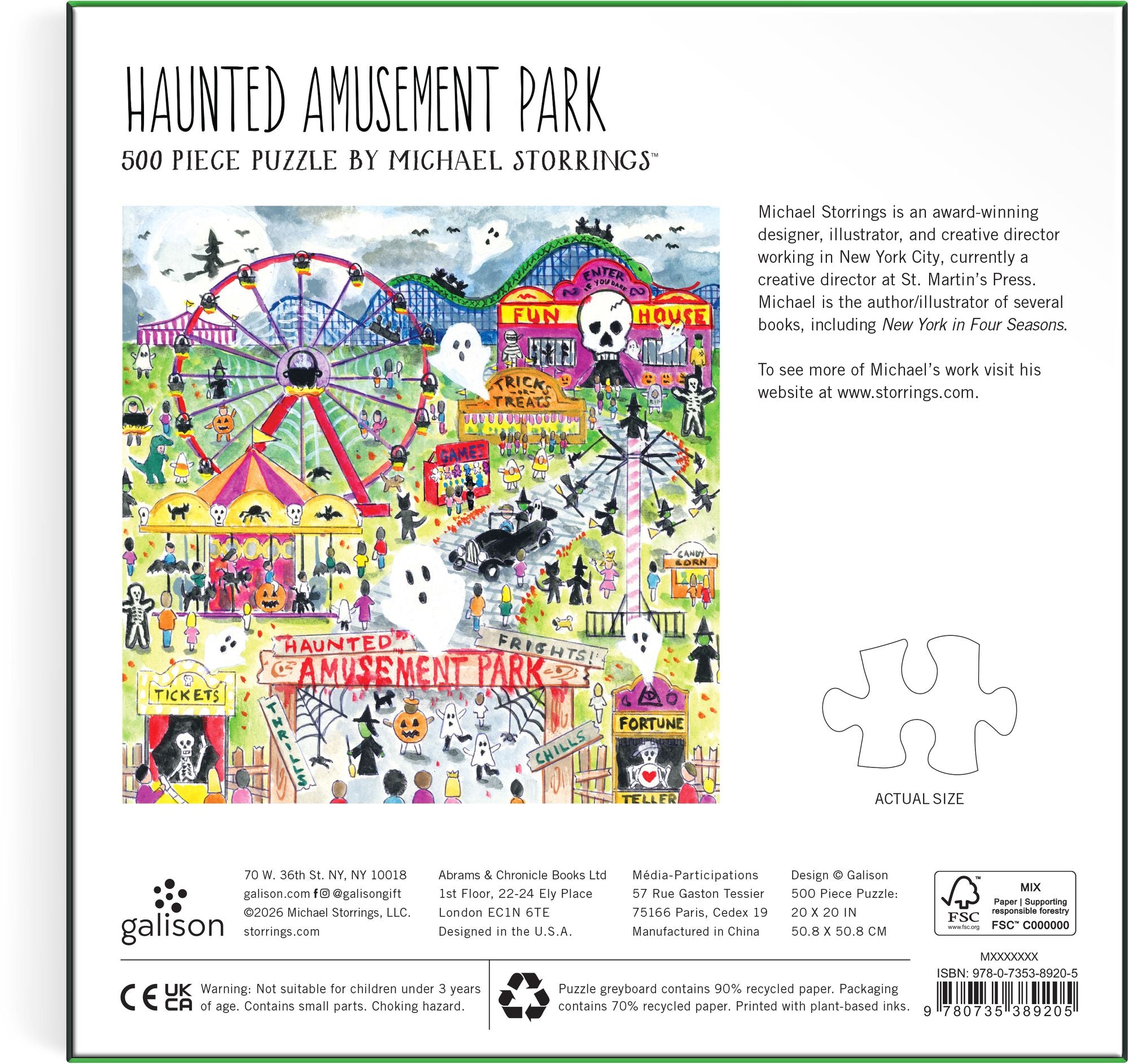 Michael Storrings Haunted Amusement Park 500 Piece Puzzle - Image 4