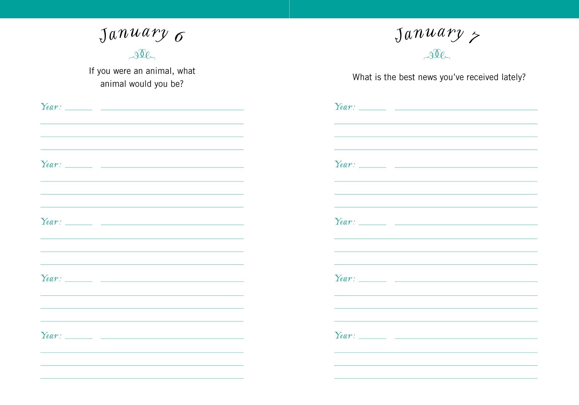 One Question a Day (Floral): A Five-Year Journal - Image 4