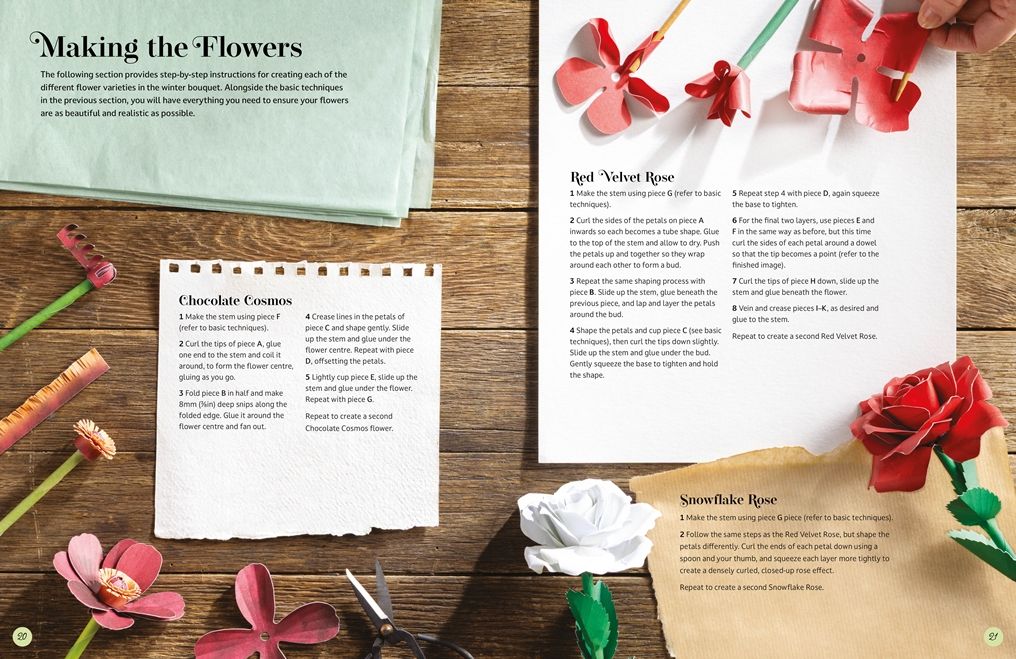 The Bouquet in a Book: Winter: Pre-punched pages to press out and make - Image 5
