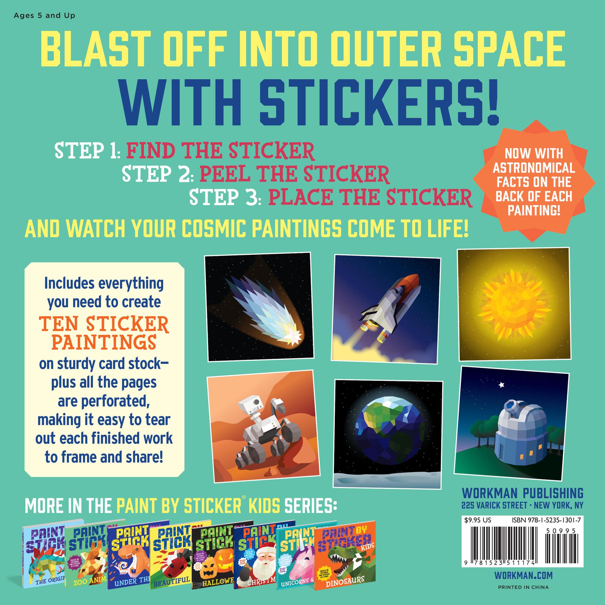 Paint by Sticker Kids (Official): Outer Space: Create 10 Pictures One Sticker at a Time! Includes Glow-in-the-Dark Stickers - Image 16