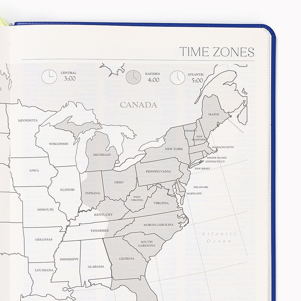 2026-2027 Paper Source Cobalt Blue Leather 18-Month Weekly Desk Planner - Image 4