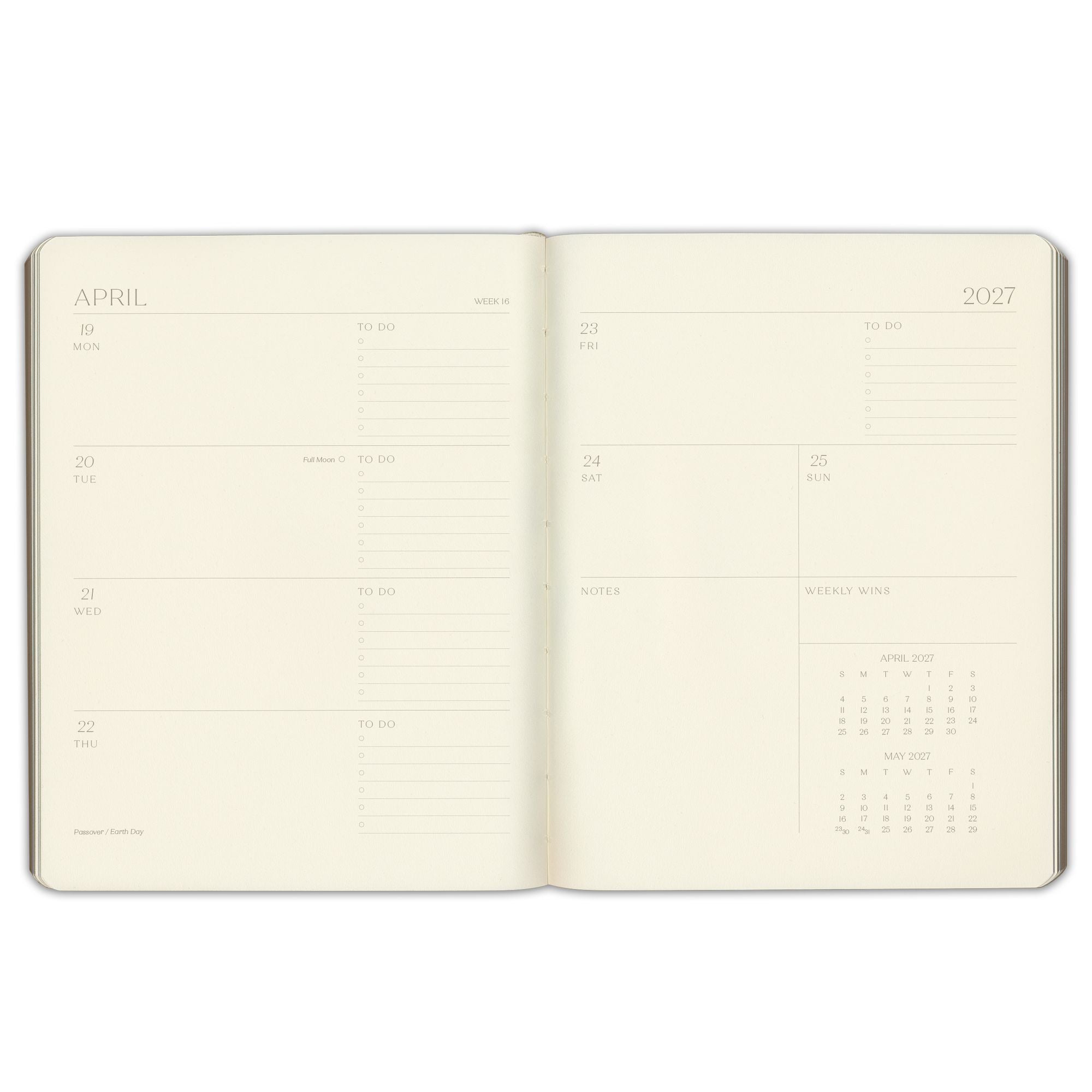 2026-2027 Paper Source Gray Lilac Leather 18-Month Weekly Desk Planner - Image 11
