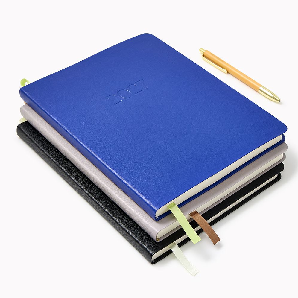 2026-2027 Paper Source Gray Lilac Leather 18-Month Weekly Desk Planner - Image 3
