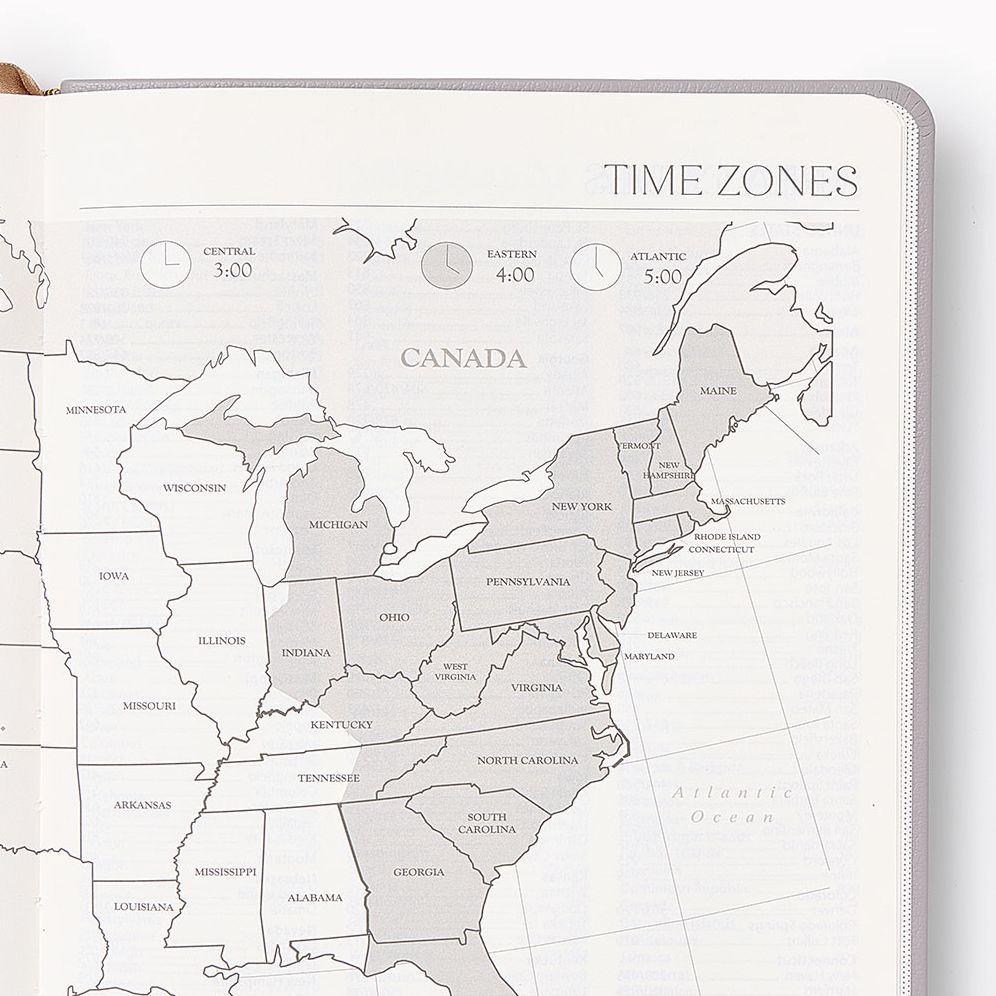 2026-2027 Paper Source Gray Lilac Leather 18-Month Weekly Desk Planner - Image 4