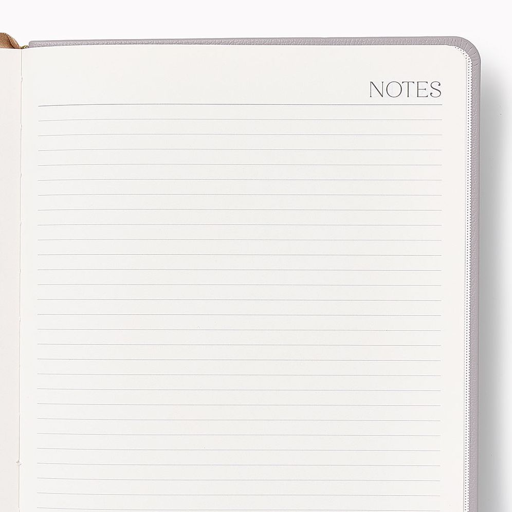 2026-2027 Paper Source Gray Lilac Leather 18-Month Weekly Desk Planner - Image 7