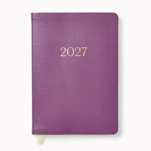2027 Paper Source Dusty Mauve Weekly Desk Planner