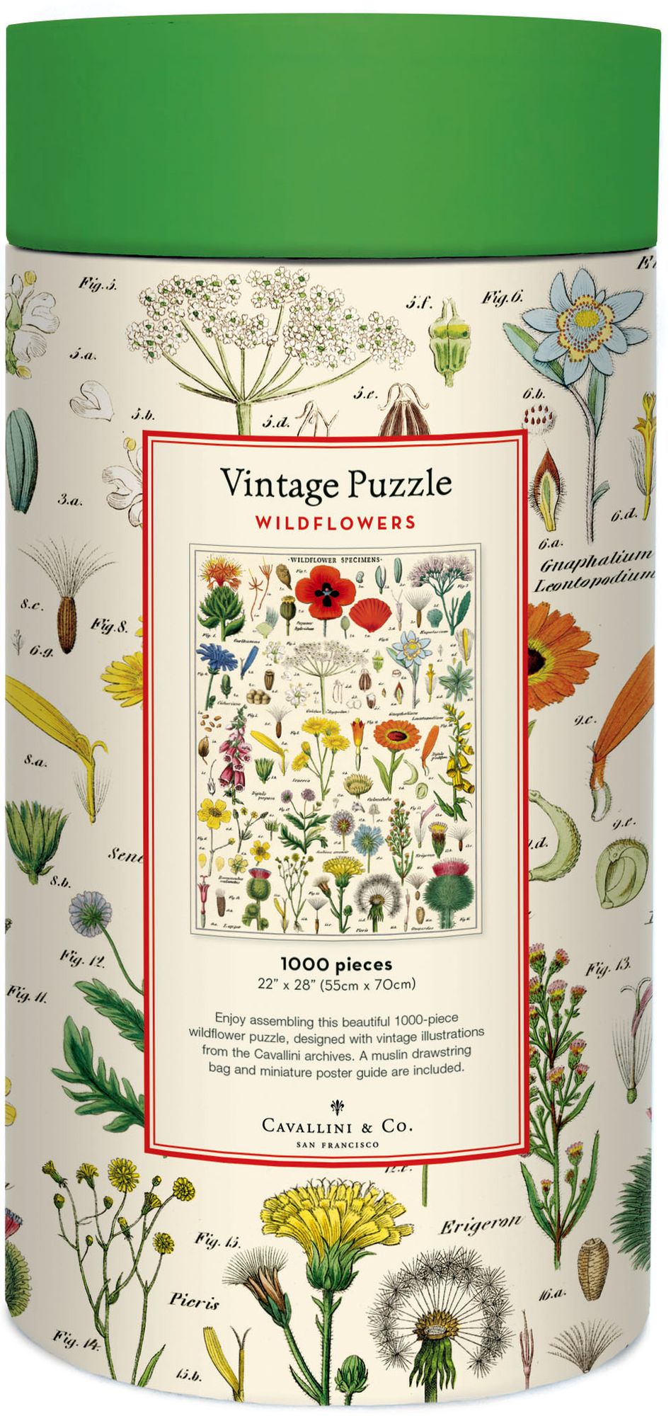 Cavallini & Co - Wildflowers 1.000 Piece Jigsaw Puzzle - Image 3