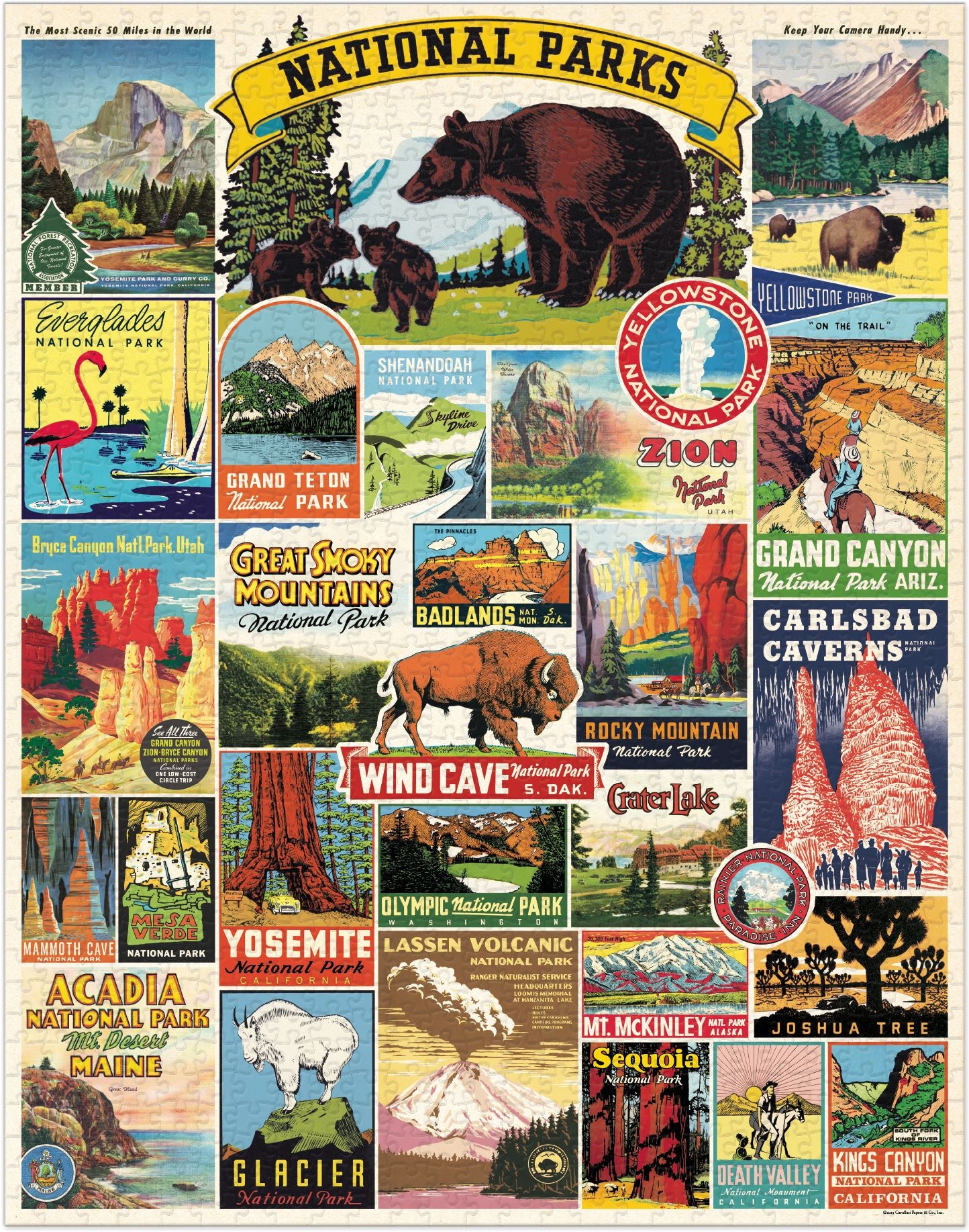 Cavallini & Co - National Parks 1.000 Piece Jigsaw Puzzle - Image 3