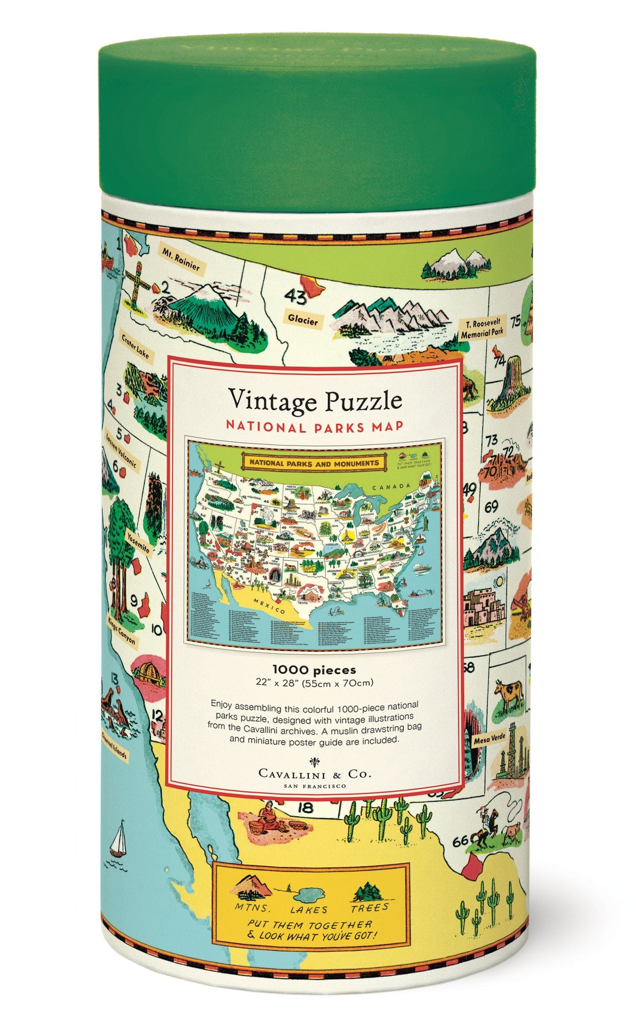 Cavallini & Co - National Parks Map 1000 Piece Jigsaw Puzzle - Image 6