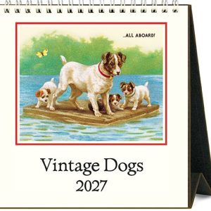 2027 Vintage Dogs Desk Calendar