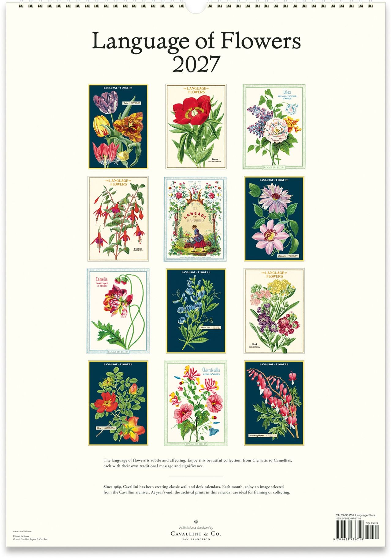 2027 Langauge of Flowers Wall Calendar - Image 3