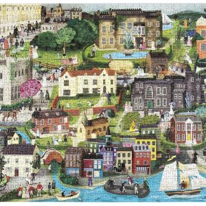 The World of Jane Austen 1000 Piece Puzzle: A Jigsaw Puzzle with 60 Characters and Great Houses to Find