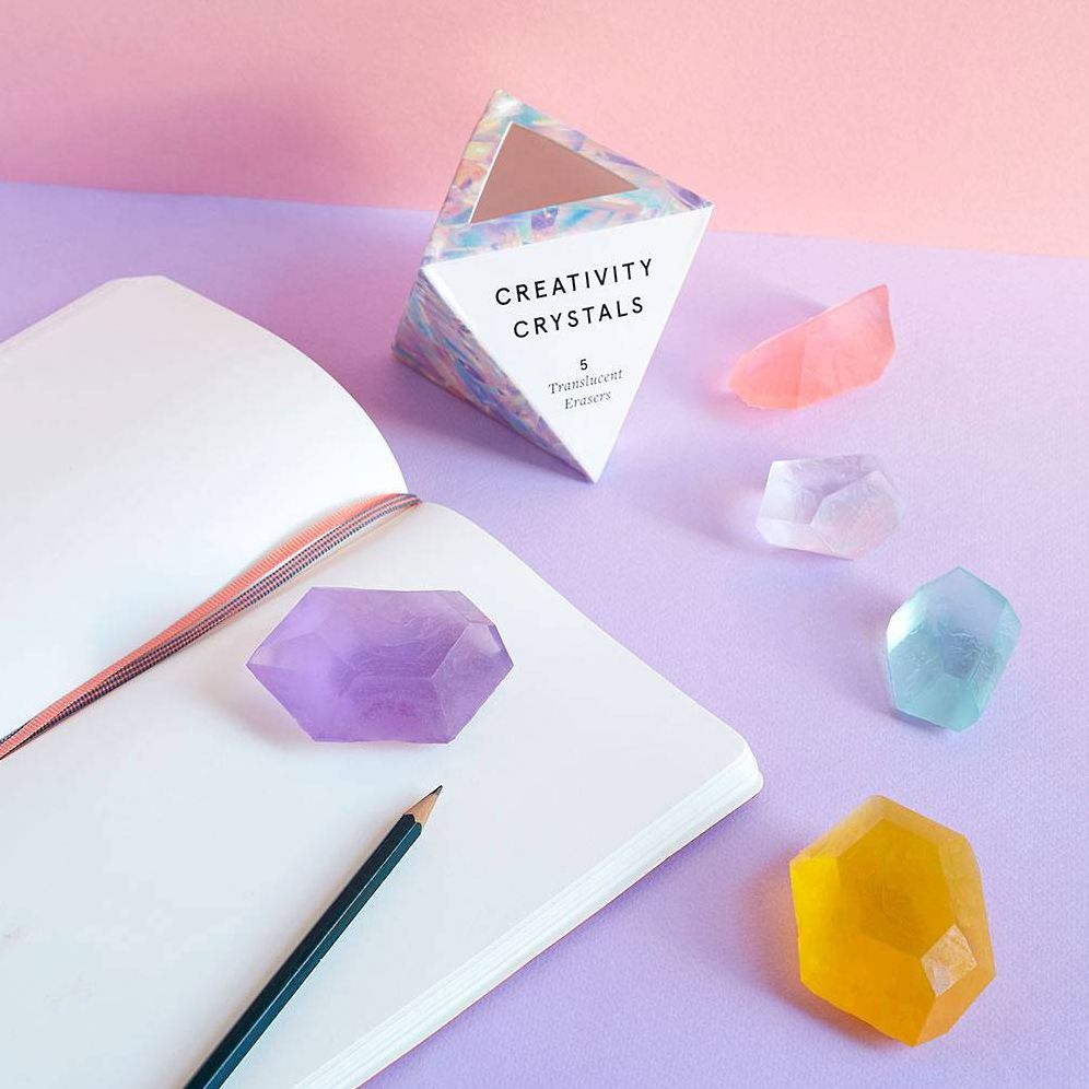 Creativity Crystals: 5 Translucent Erasers - Image 2