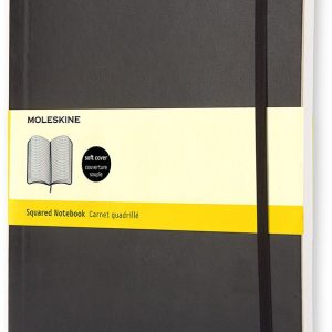 Moleskine Classic Notebook. Extra Large. Squared. Black. Soft Cover (7.5 x 10)